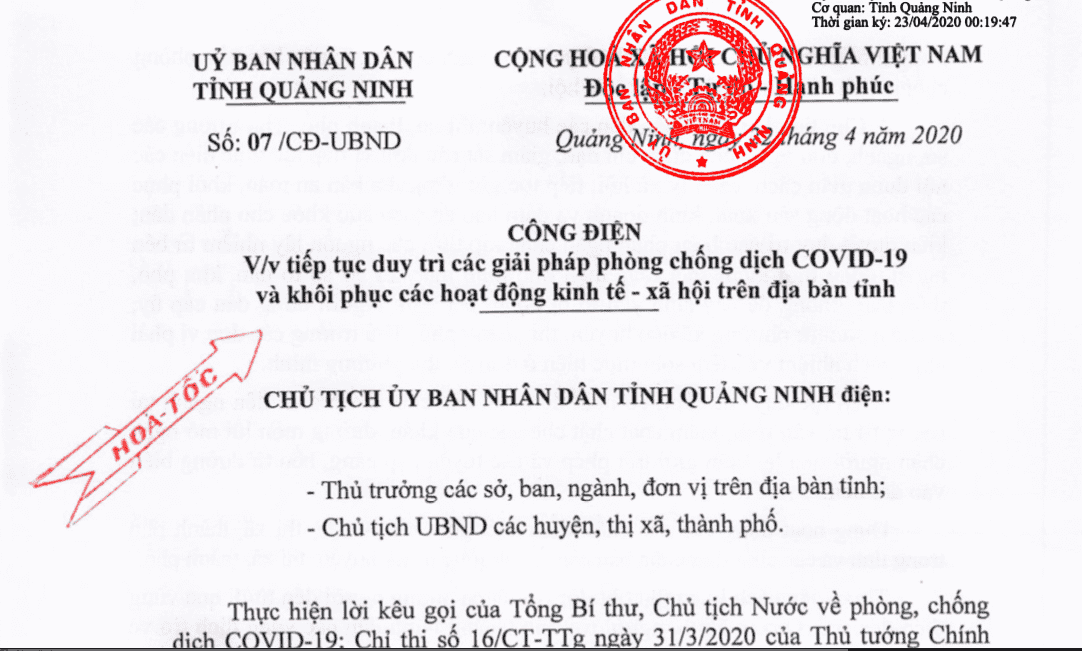 Công điện khẩn số 07