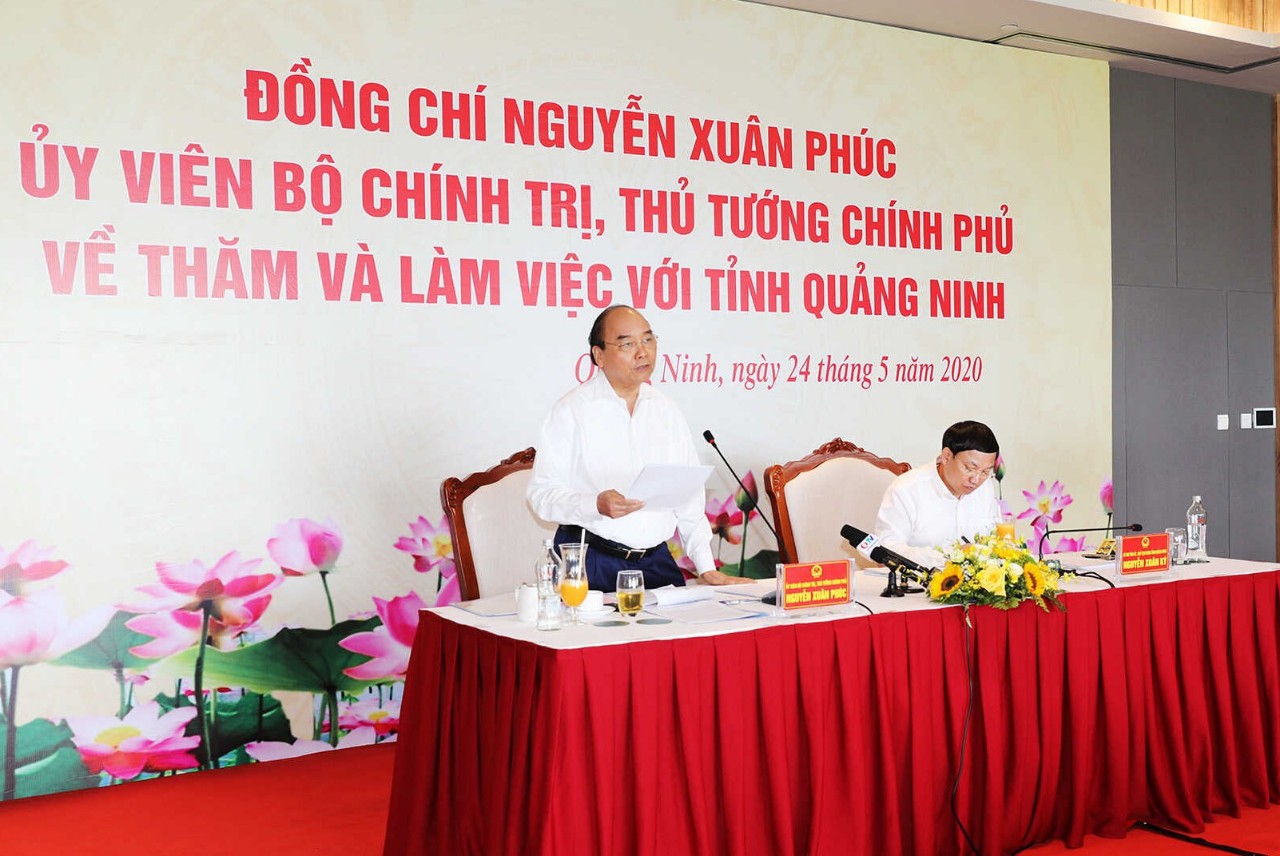 Thủ tướng Chính Phủ làm việc với Ban thường vụ Tỉnh uỷ Quảng Ninh ngày 24/5/2020.