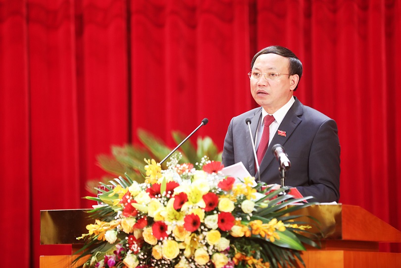 Ông Nguyễn Xuân Ký, Bí thư Tỉnh ủy, Chủ tịch HĐND tỉnh, phát biểu bế mạc kỳ họp.
