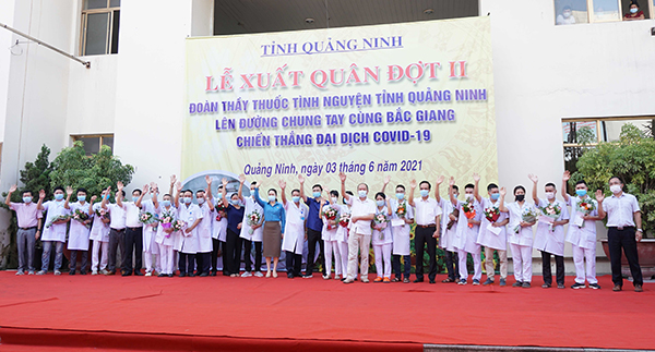 Lần xuất quân thứ 2 này, Quảng Ninh cử đoàn 20 cán bộ, y, bác sĩ có kinh nghiệm trong chống dịch và có năng lực chuyên môn tốt, tới hỗ trợ Bắc Giang.