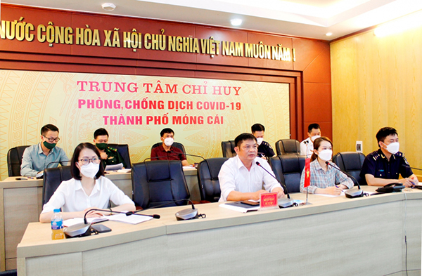 Cuộc hội đàm đã đạt được nhận thức chung, hai bên thống nhất dự kiến ngày 26/4/2022 sẽ khôi phục hoạt động thông quan hàng hóa tại Cửa khẩu cầu Bắc Luân 2. Ảnh: Nguồn: rung tâm TT&VH Móng Cái