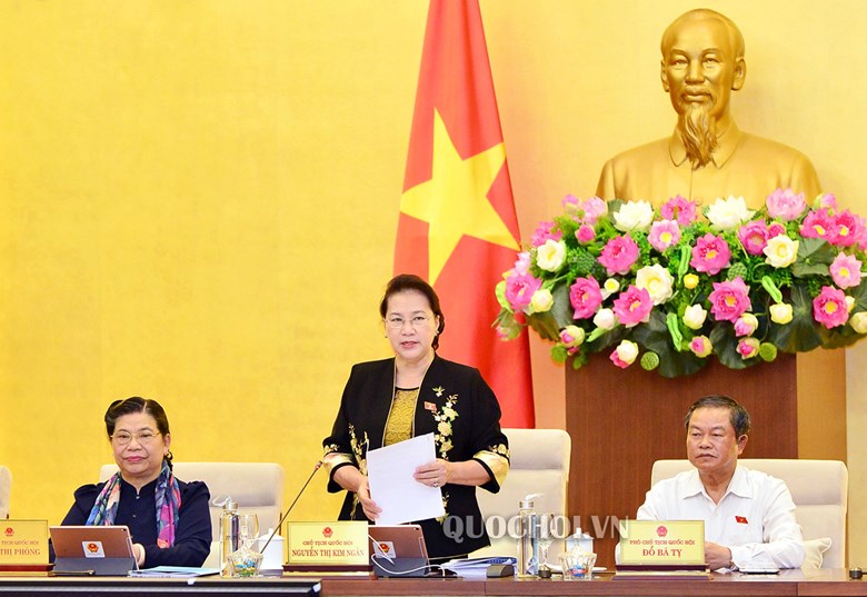 Chủ tịch Quốc hội Nguyễn Thị Kim Ngân cho ý kiến tại phiên họp thứ 37 của Uỷ ban Thường vụ Quốc hội.