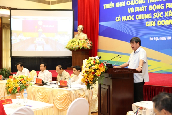 Chủ tịch Agribank Trịnh Ngọc Khánh phát biểu tại Hội nghị trực tuyến về nông thôn mới 