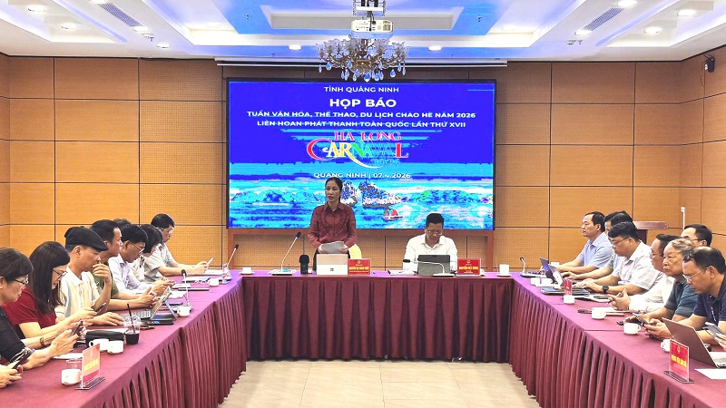 Họp b&aacute;o Tuần văn h&oacute;a, thể thao, du lịch Quảng Ninh ch&agrave;o h&egrave; 2026. Ảnh T.D