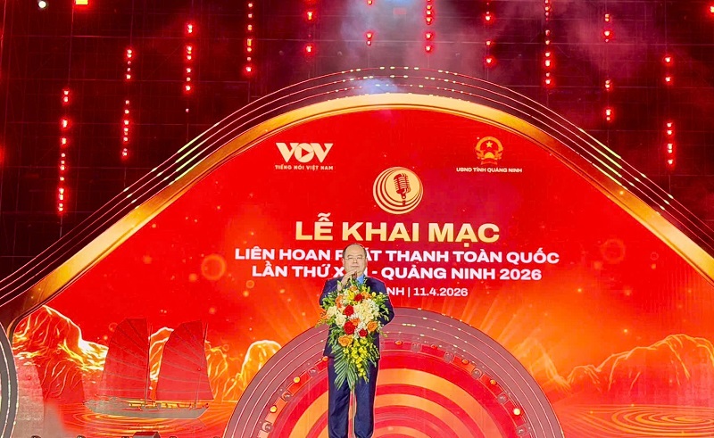 ông Quản Minh Cường, Ủy viên Ban Chấp hành Trung ương Đảng, Bí thư Tỉnh ủy Quảng Ninh phát biểu. Ảnh T.T