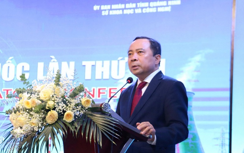 Bộ trưởng Bộ khoa học và công nghệ Vũ Hải Quân phát biểu tại Hội nghị