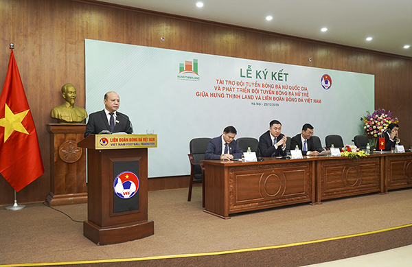Ông Lê Trọng Khương – Tổng Giám đốc Hưng Thịnh Land phát biểu tại lễ ký kết