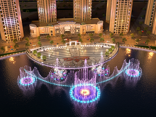 Quảng trường Diamond và hệ thống Nhạc nước tại Van Phuc City được đầu tư hơn 200 tỷ đồng - Ảnh: ĐP