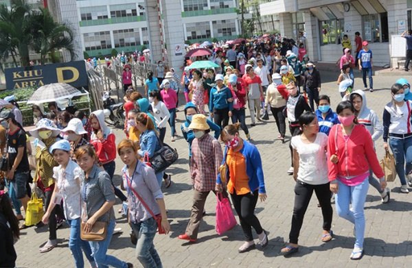 Công nhân lao động thuộc khu D của Công ty TNHH PouYuen Việt Nam.