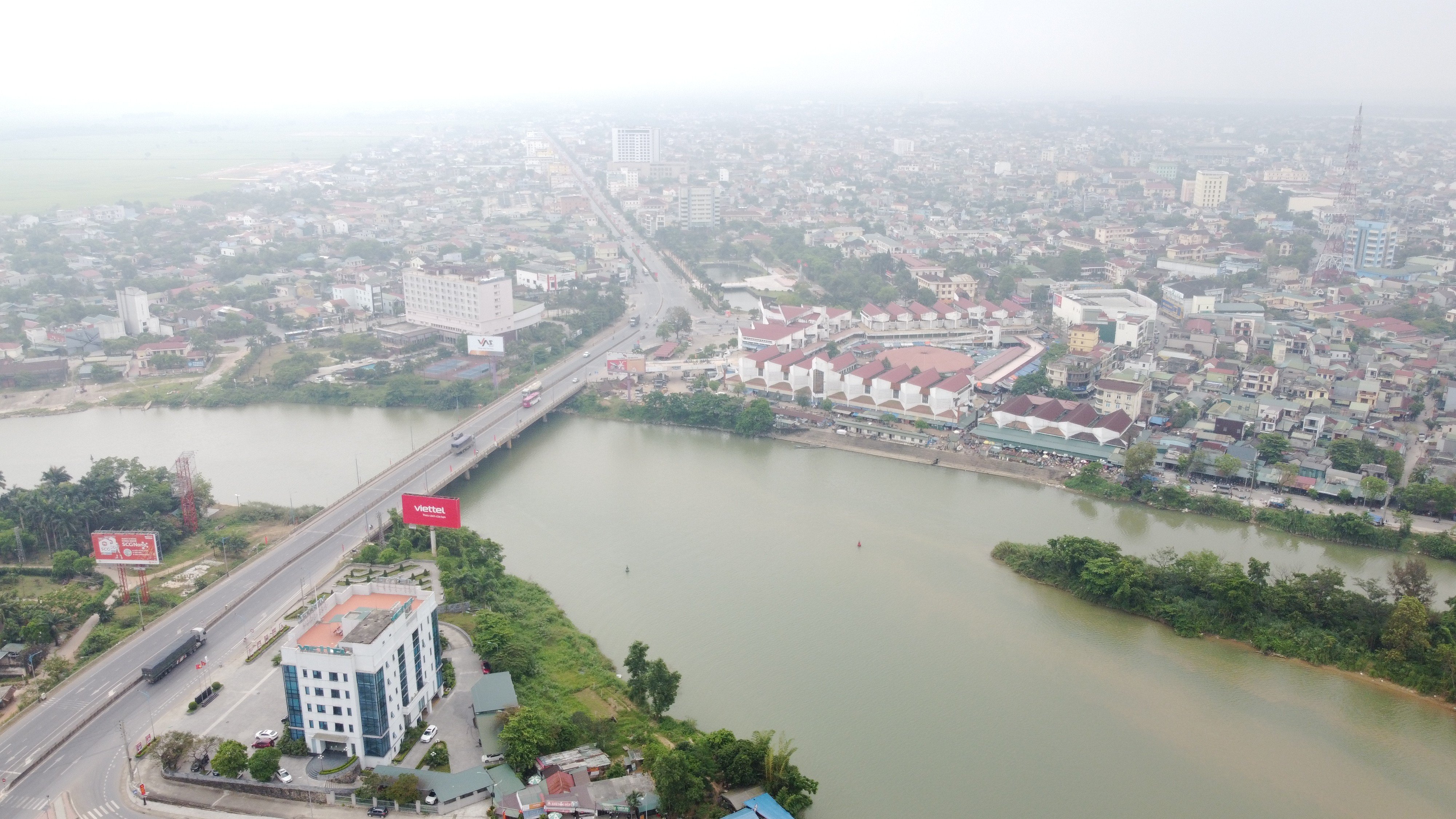 TP. Đông Hà nhìn từ trên cao.