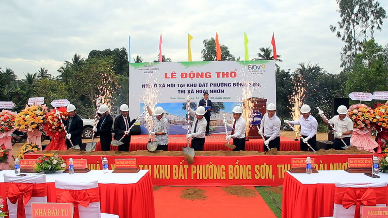Công ty TNHH phát triển Hoài Hương tổ chức Lễ động thổ Dự án nhà ở xã hội tại khu đất phường Bồng Sơn