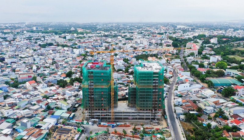 Dự án Nhà ở xã hội MK Central City đã hoàn thiện phần thô, dự kiến hoàn thành vào quý IV/2025. Ảnh: MK.