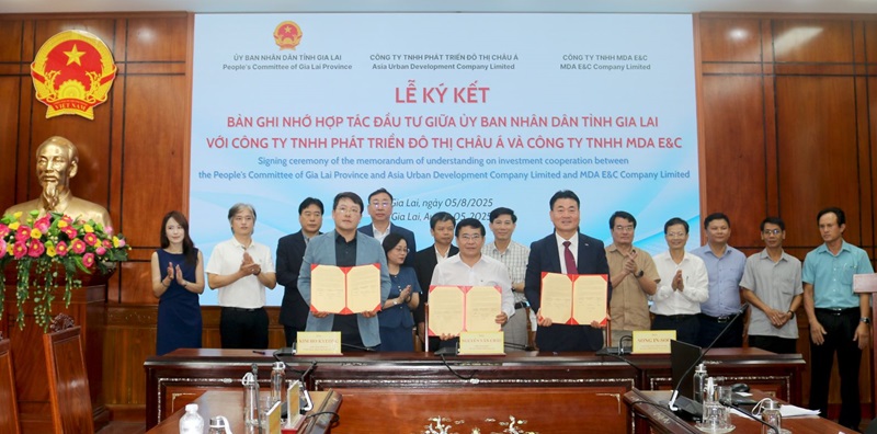 Sở tài chính tỉnh Gia Lai ký kết biên bản ghi nhớ về hợp tác đầu tư với Công ty TNHH Phát triển Đô thị Châu Á và Công ty TNHH MDA E&C