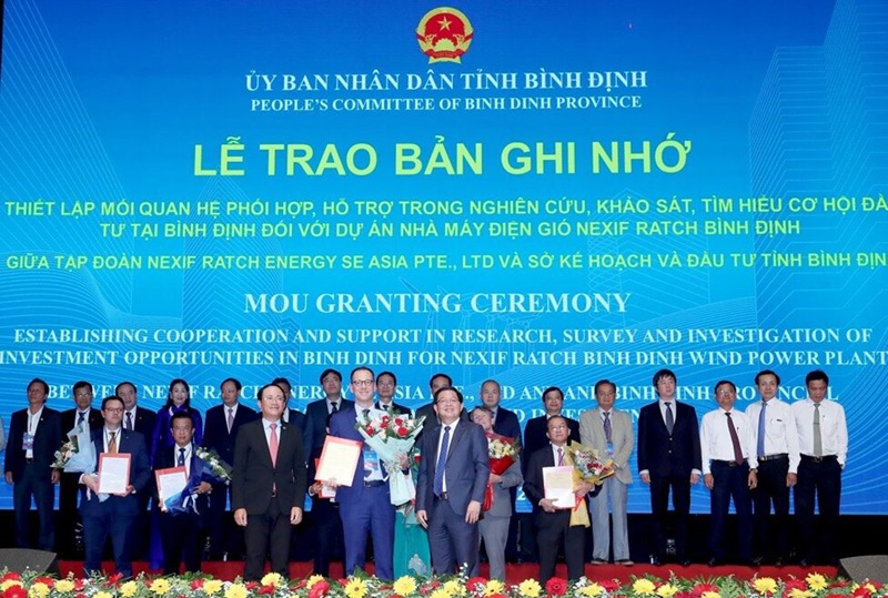 Cunăm 2024, UBND tỉnh Bình Định đã trao bản ghi nhớ cho Tập đoàn Nexif Ratch Energy thực hiện Dự án Điện gió Nexif Ratch