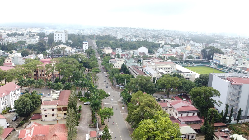 Tại tuyến đường Trần Hưng Đạo và Quang Trung (nằm gần Sân vận động Pleiku) hiện có đến 6 trụ sở dôi dư 