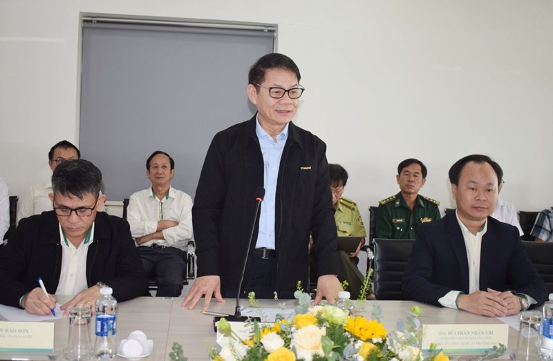 Ông Trần Bá Dương, Chủ tịch Hội đồng quản trị Công ty Cổ phần Tập đoàn Trường Hải phát biểu tại buổi làm việc