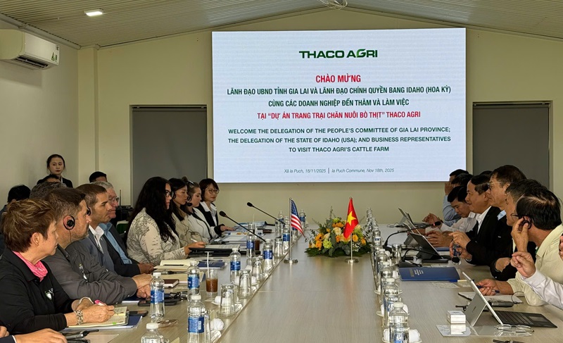 Quang cảnh buổi làm việc giữa làm việc giữa THACO AGRI và bang Idaho (Hoa Kỳ)