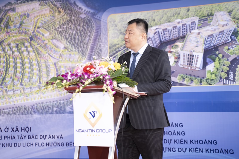 &Ocirc;ng Đinh Ph&uacute; Minh, Tổng gi&aacute;m đốc Tập đo&agrave;n Ng&acirc;n T&iacute;n ph&aacute;t biểu tại buổi lễ