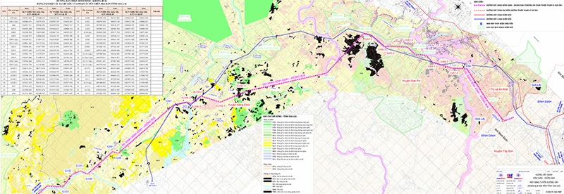 Quy hoạch hướng tuyến đường dây 500 kV Bình Định – Krông Buk. Nguồn: EVNNPT.