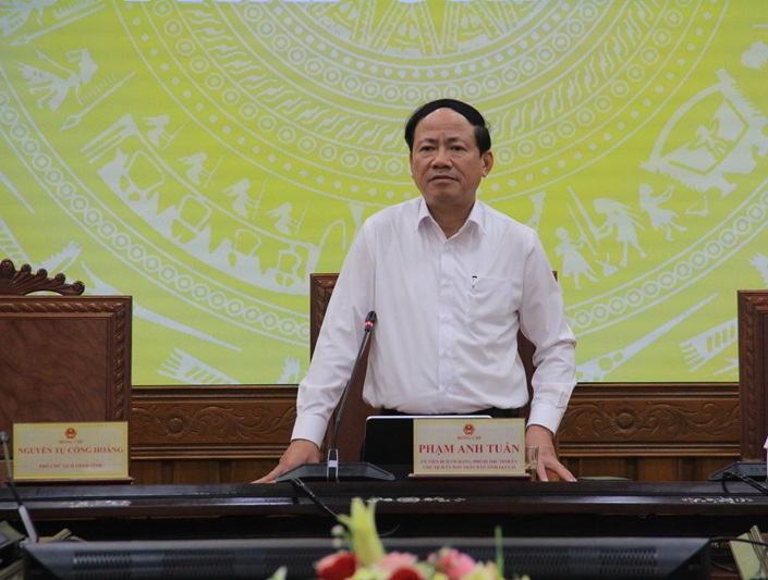 &Ocirc;ng Phạm Anh Tuấn, Chủ tịch UBND tỉnh Gia Lai y&ecirc;u cầu kịp thời ph&aacute;t hiện v&agrave; xử l&yacute; nghi&ecirc;m c&aacute;c h&agrave;nh vi vi phạm, đặc biệt l&agrave; t&igrave;nh trạng tăng gi&aacute; bất hợp l&yacute;, đầu cơ, găm h&agrave;ng.