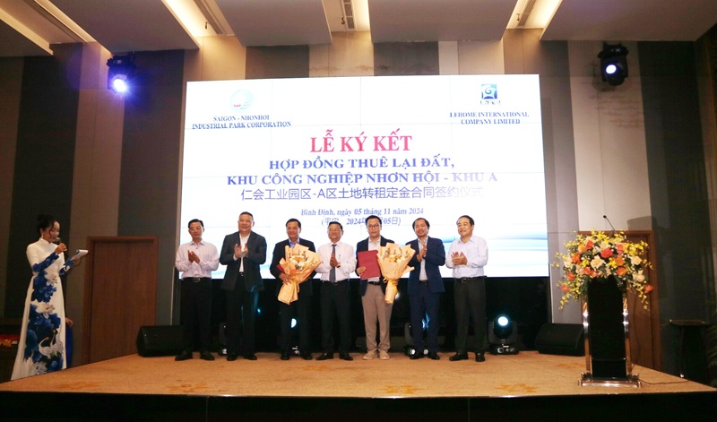 Ng&agrave;y 5/11/2024, C&ocirc;ng ty CP KCN S&agrave;i G&ograve;n &ndash; Nhơn Hội v&agrave; C&ocirc;ng ty TNHH Quốc tế Lehome (Hồng K&ocirc;ng)