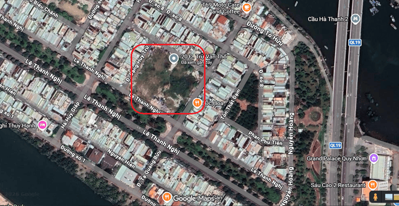 Vị tr&iacute; khu đất thực hiện tr&ecirc;n bản đồ Google Map. Nguồn: Google Map.