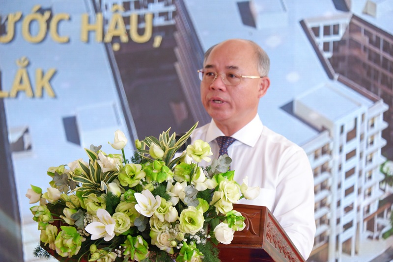&ocirc;ng Trương C&ocirc;ng Th&aacute;i, Ph&oacute; chủ tịch UBND tỉnh Đắk Lắk ph&aacute;t biểu chỉ đạo tại lễ khởi c&ocirc;ng. 