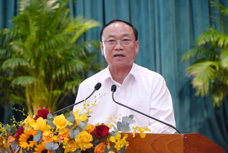 Bí thư Tỉnh ủy Gia Lai Thái Đại Ngọc phát biểu chỉ đạo tại hội nghị.