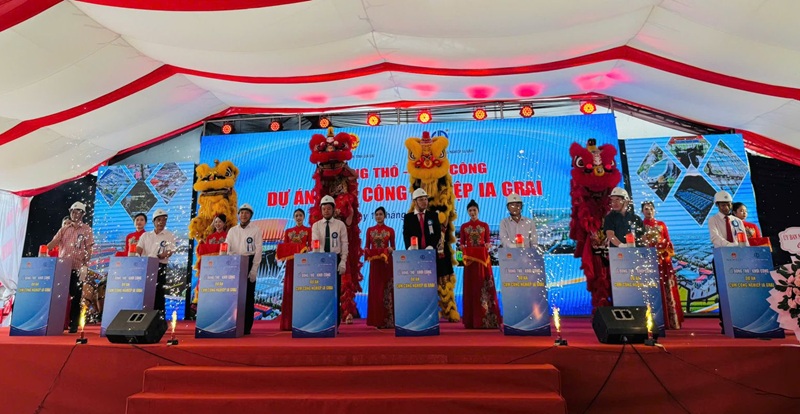 Trong năm 2026, nhiều dự &aacute;n cụm c&ocirc;ng nghiệp tr&ecirc;n địa b&agrave;n tỉnh Gia Lai được khởi c&ocirc;ng. Trong ảnh: Lễ khởi c&ocirc;ng Dự &aacute;n cụm c&ocirc;ng nghiệp Ia Grai - Minh Thoan