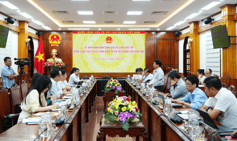 L&atilde;nh đạo UBND tỉnh Gia Lai đo&agrave;n c&ocirc;ng t&aacute;c Ủy ban kinh tế v&agrave; t&agrave;i ch&iacute;nh của Quốc hội,