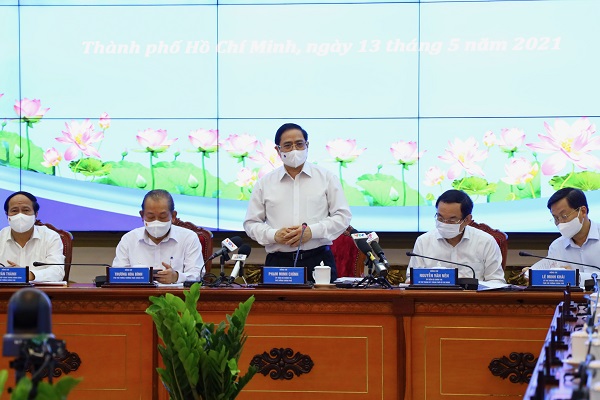 Thủ tướng Phạm Minh Chính phát biểu tại buổi làm việc với TP.HCM ngày 13/5