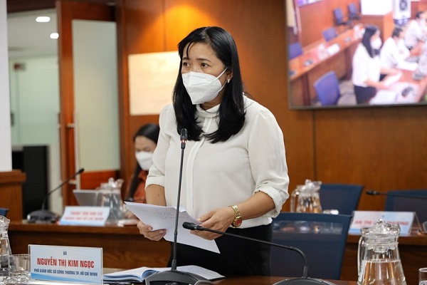 Bà Nguyễn Thị Kim Ngọc, Phó Giám đốc Sở Công Thương thông tin tại buổi họp