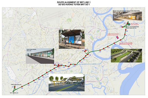 Sơ đồ tuyến buýt nhanh số 1 tại TP.HCM