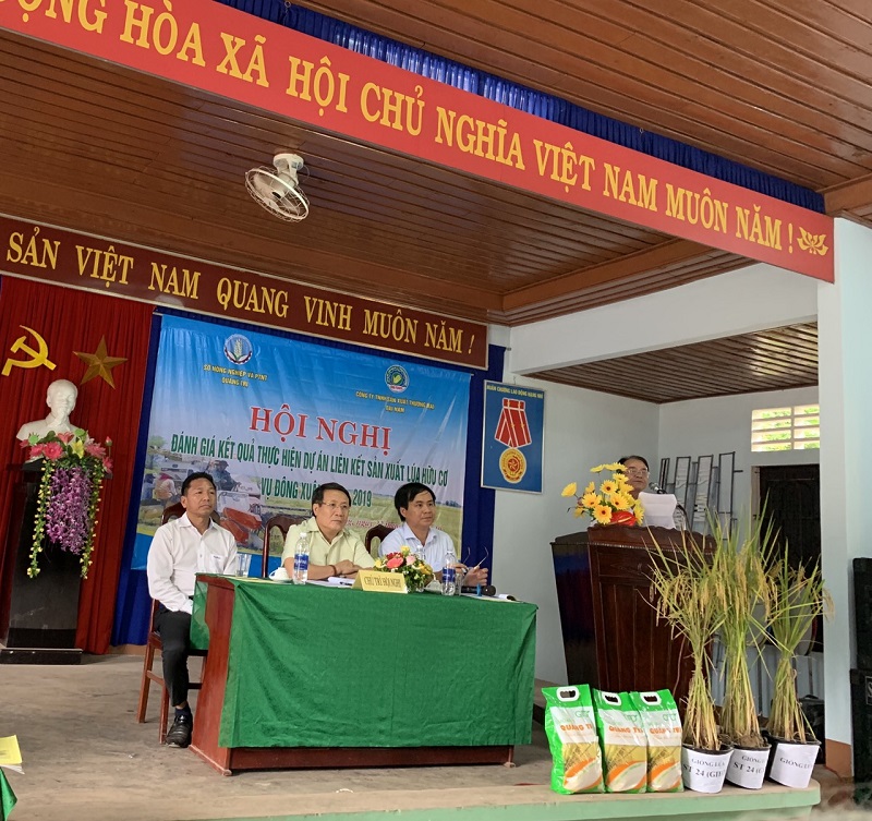 Tỉnh Quảng Trị tổ chwucs Hội nghị đánh giá về kết quả thực hiện liên kế Dự án sản xuất lúa hữu cơ với Công ty Đại Nam