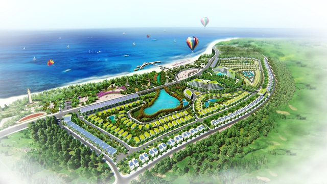 Khu kinh tế Đông Nam Quảng Trị đang được 'khơi thông' với những Dự án về nghỉ dưỡng tầm cở nghìn tỷ, tạo nên một diện mạo mới cho vùng đất này. Trong ảnh là Dự án AE Resort Cửa Tùng, với tổng vốn đầu tư gần 2.000 tỷ đồng của Tập đoàn AE đầu tư vào Quảng Trị.