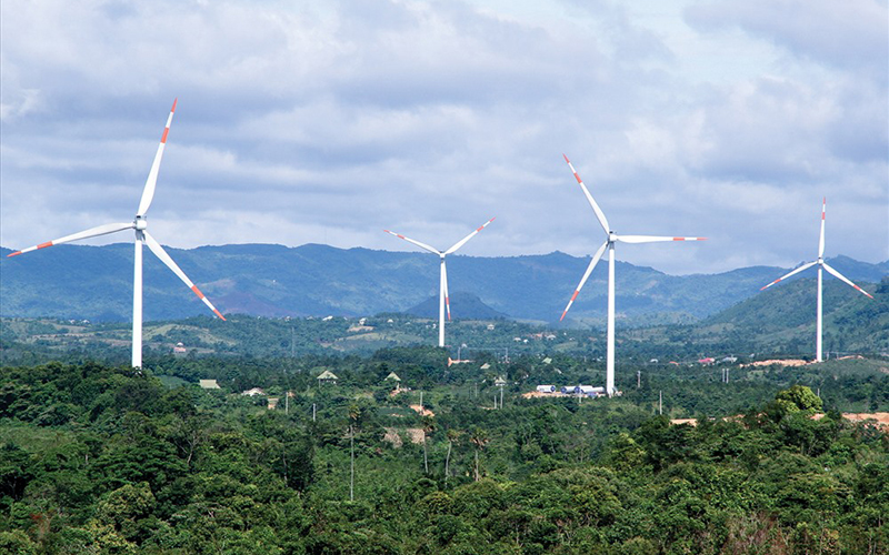 Một trong Dự án điện gió đã vận hành tại huyện miền núi Hướng Hóa, tỉnh Quảng Trị