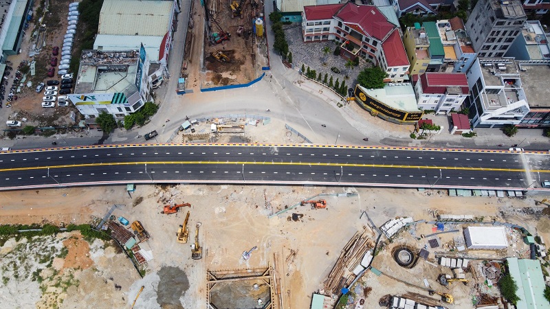 Dự án cụm nút giao thông phía tây cầu Trần Thị Lý đang tăng tốc hoàn thành cuối năm 2021