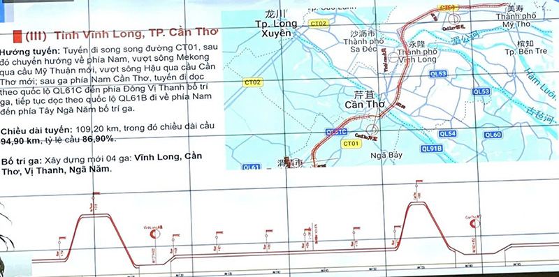 Hướng tuyến Dự &aacute;n đường sắt cao tốc TP. HCM - Cần Thơ - C&agrave; Mau đoạn Vĩnh Long - Cần Thơ.jpg
