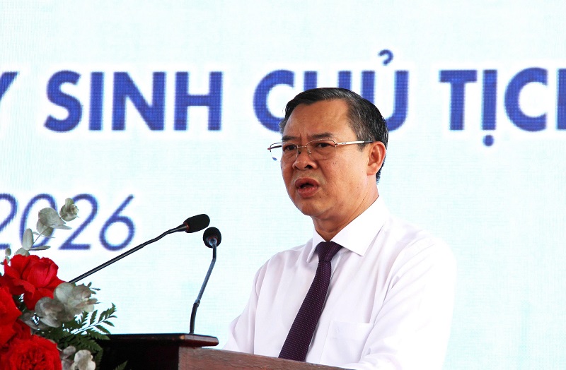 Chủ tịch UBND TP. Cần Thơ Trương Cảnh Tuy&ecirc;n ph&aacute;t biểu tại buổi lễ.jpg