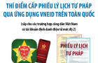 Thí điểm cấp Phiếu lý lịch tư pháp qua ứng dụng VNeID trên toàn quốc