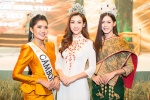 Đỗ Mỹ Linh đẹp nổi bật bên Hoa hậu Hoàn vũ Lào và Hoa hậu Toàn cầu Campuchia