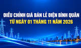 Điều chỉnh giá bán lẻ điện bình quân từ ngày 1/11/2026 với mức giảm 2%