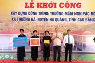 Chủ tịch nước Tô Lâm tham dự lễ khởi công xây dựng Trường Mầm non Pác Bó