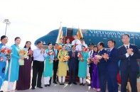 Chuyến bay đầu tiên kết nối TP.HCM - Điện Biên của Vietnam Airlines chính thức cất cánh