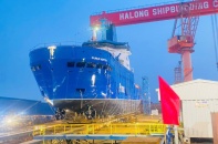 Hạ thủy thành công tàu dịch vụ điện gió CSOV 9020 cho chủ tàu Purus