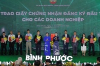 Bình Phước trao giấy chứng nhận đầu tư cho 32 doanh nghiệp tổng vốn 628,7 triệu USD