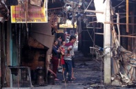 Cháy chợ Xốm Hà Đông, nhiều kiốt bị thiêu rụi