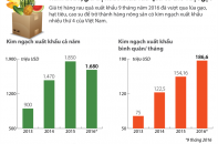 [Infographics] Năm 2016, giá trị xuất khẩu rau quả có thể vượt gạo