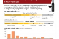 [Infographic] Australia: Xuất khẩu rượu vang tăng cao nhất hơn 10 năm qua