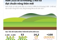 [Infographic] Năm 2018 sẽ có khoảng 3.400 xã đạt chuẩn nông thôn mới